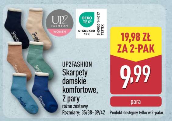 UP2FASHION Skarpety damskie komfortowe, 2 pary