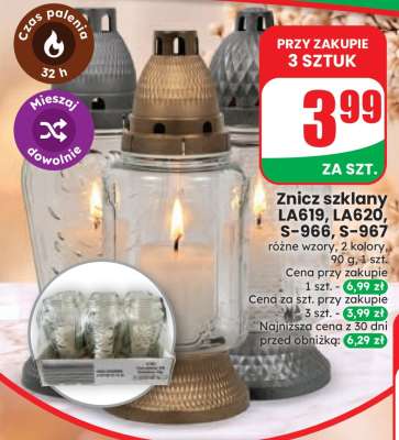 Znicz szklany LA619, LA620, S-966, S-967
