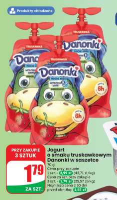 Jogurt o smaku truskawkowym Danonki w saszetce