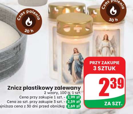 Znicz plastikowy zalewany