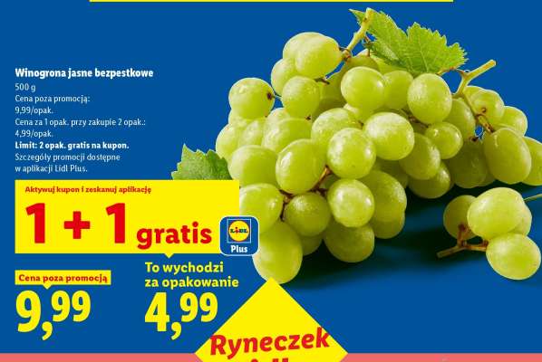 Winogrona jasne bezpestkowe