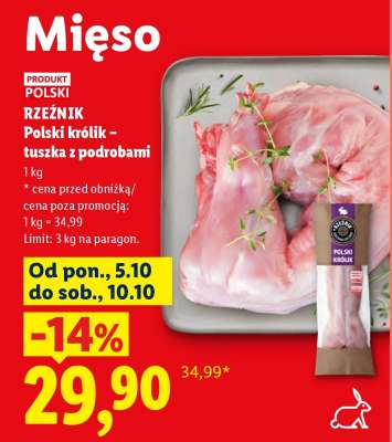 Rzeźnik Polski królik – tuszka z podrobami