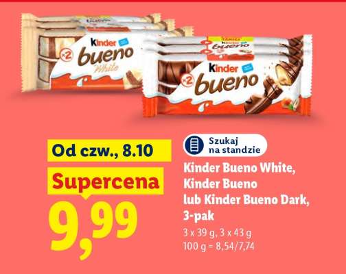 Kinder Bueno White, Kinder Bueno lub Kinder Bueno Dark, 3-pak