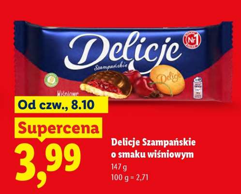 Delicje Szampańskie o smaku wiśniowym