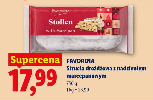 Favorina Strucla drożdżowa z nadzieniem marcepanowym