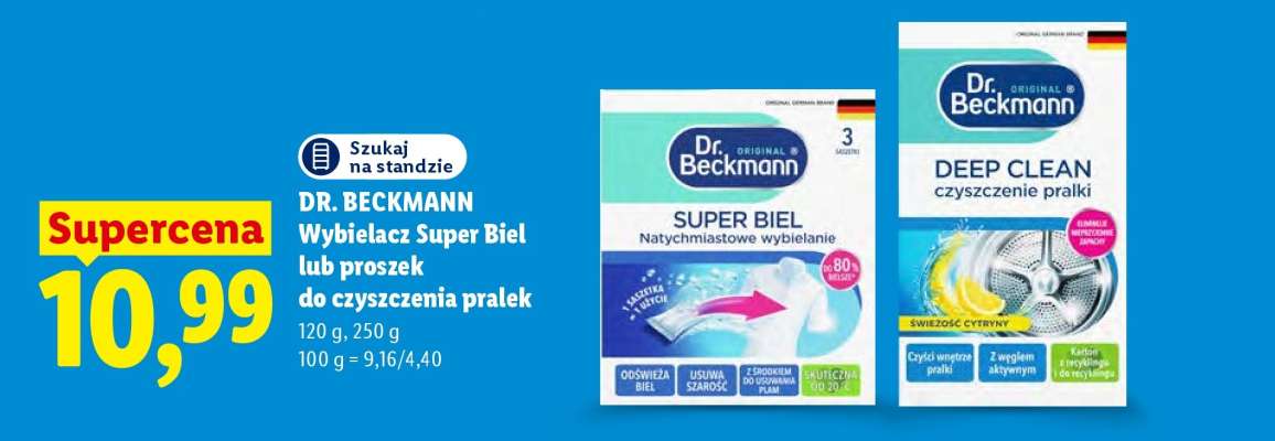 DR. BECKMANN Wybielacz Super Biel lub proszek do czyszczenia pralek