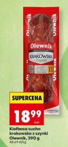 Kiełbasa sucha krakowska z szynki Olewnik, 390 g
