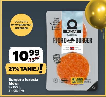 Burger z łososia Mowi