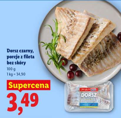 Dorsz czarny, porcje z fileta bez skóry