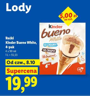 Rożki Kinder Bueno White, 4-pak