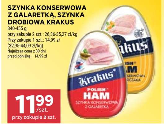 Szynka konserwowa z galaretką, szynka drobiowa Krakus