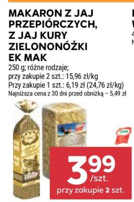 Makaron z jaj przepiórczych, z jaj kury zielononóżki