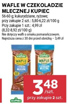 Wafle w czekoladzie mlecznej Kupiec