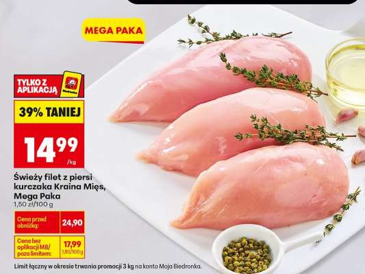 Świeży filet z piersi kurczaka Kraina Mięs, Mega Paka