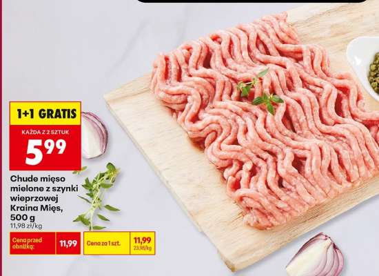 Chude mięso mielone z szynki wieprzowej Kraina Mies , 500 g