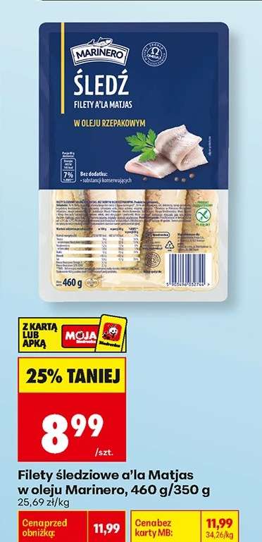 Filety śledziowe a' la Matjas w oleju Marinero, 460 g/350 g
