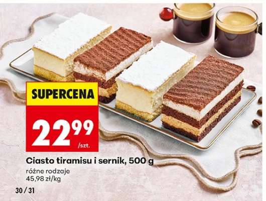Ciasto tiramisu i sernik, 500 g