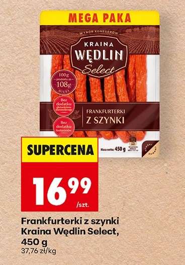 Frankfurterki z szynki Kraina Wędlin Select, 450 g