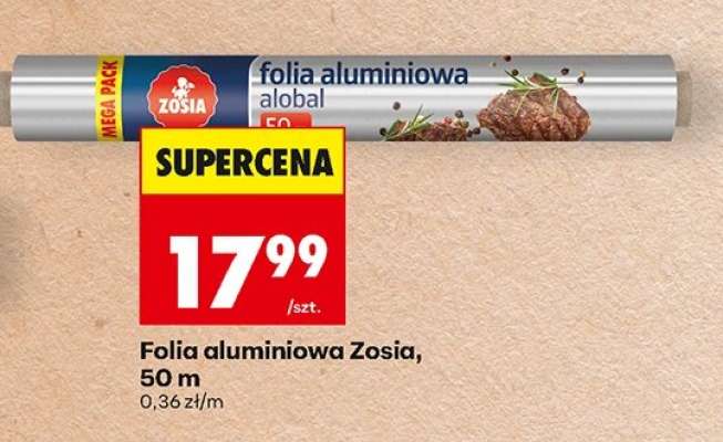 Folia aluminiowa Zosia, 50 m