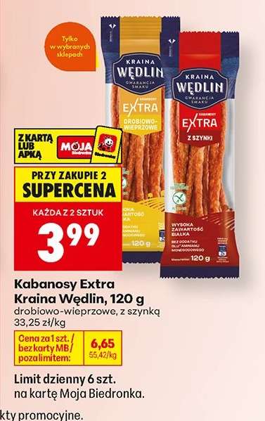 Kabanosy Extra Kraina Wędlin, 120 g