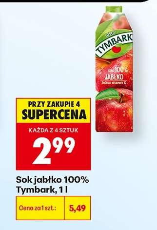 Sok jabłko 100% Tymbark, 1 l