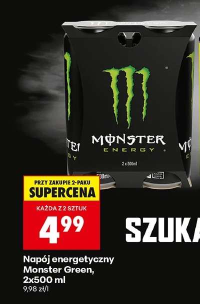 Napój energetyczny Monster Green, 2x500 ml