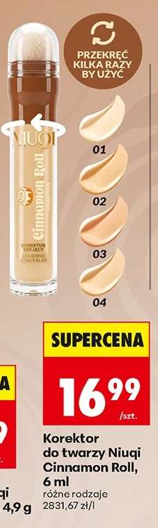 Korektor do twarzy Niuqi Cinnamon Roll, 6 ml