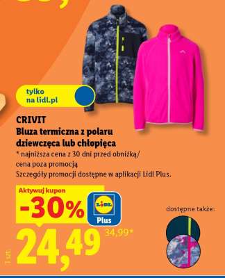 CRIVIT Bluza termiczna z polaru dziewczęca lub chłopięca