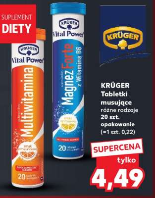KRÜGER Tabletki musujące różne rodzaje 20 szt. opakowanie (=1 szt. 0,22)