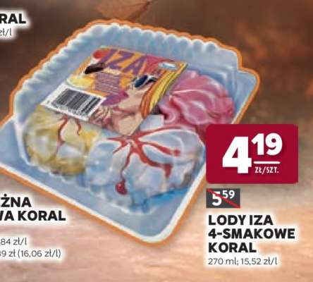Lody Iza 4-smakowe Koral