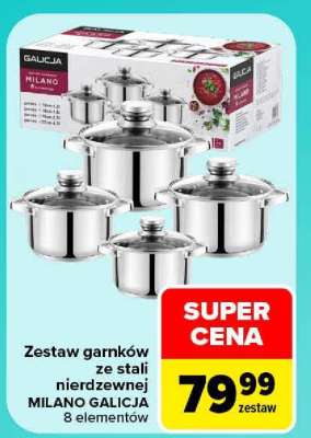 Zestaw garnków ze stali nierdzewnej MILANO GALICJA