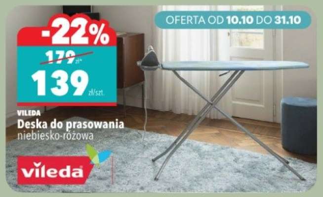 VILEDA Deska do prasowania niebiesko-różowa