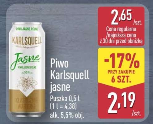 Piwo Karlsquell jasne