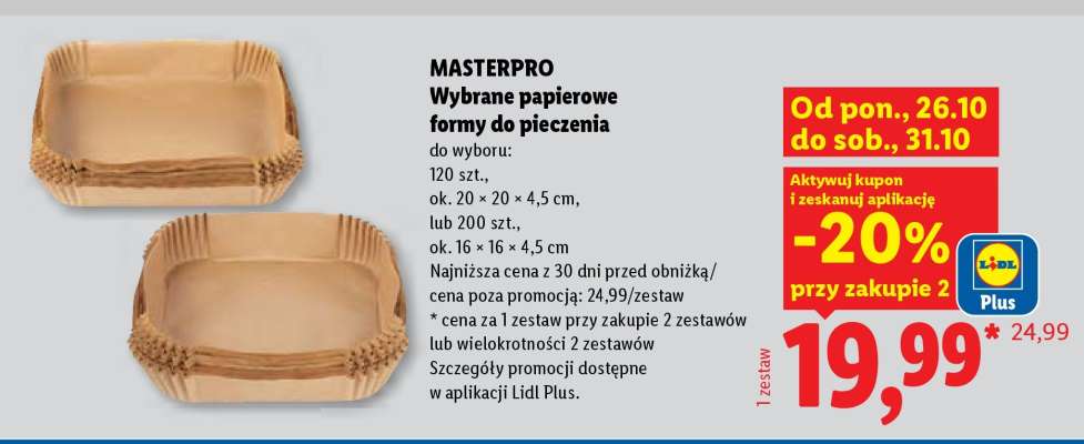 MASTERPRO Wybrane papierowe formy do pieczenia