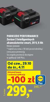 PARKSIDE PERFORMANCE Zestaw 2 inteligentnych akumulatorów smart, 20 V, 8 Ah