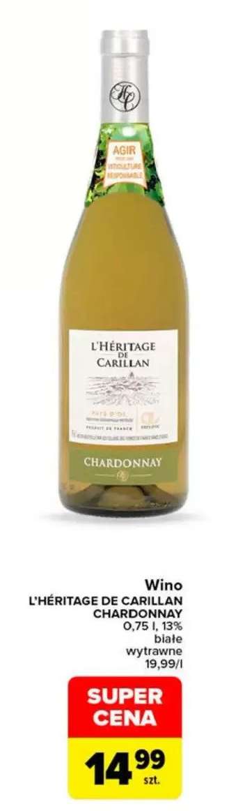 Wino L'HÉRITAGE DE CARILLAN CHARDONNAY