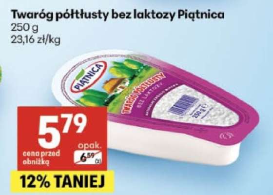 Twaróg półtłusty bez laktozy Piątnica