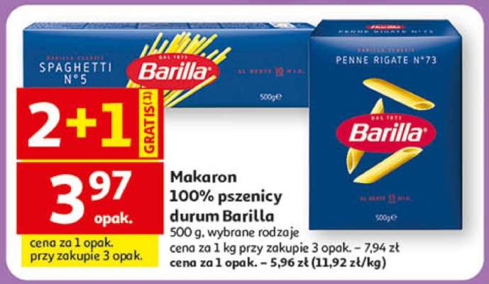 Makaron 100% pszenicy durum, Barilla
