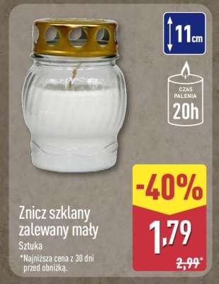 Znicz szklany zalewany mały