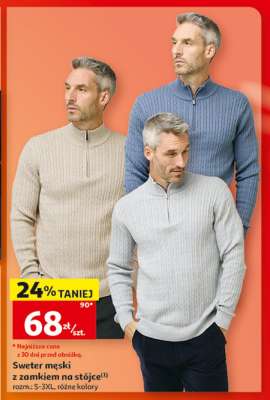 Sweter męski z zamkiem na stójce