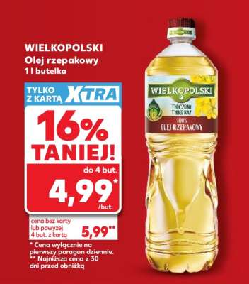 WIELKOPOLSKI Olej rzepakowy 1L butelka