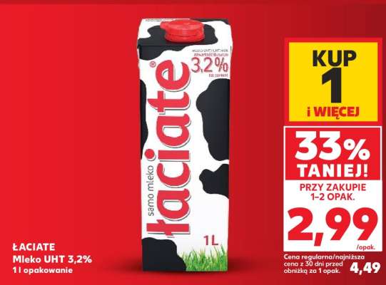 ŁACIATE Mleko UHT 3,2% 1l opakowanie