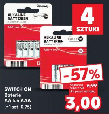 SWITCH ON Baterie AA lub AAA