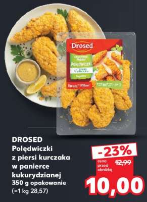 DROSED Polędwiczki z piersi kurczaka w panierce kukurydzianej 350 g opakowanie