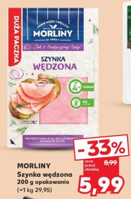 MORLINY Szynka wędzona 200 g opakowanie