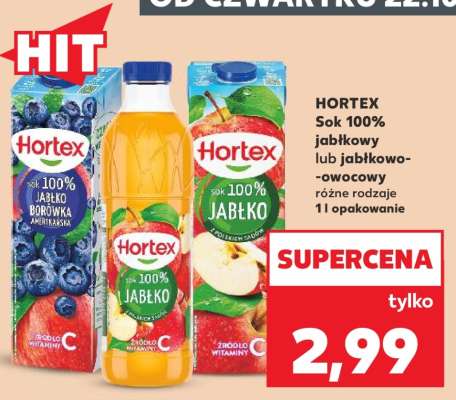 HORTEX Sok 100% jabłkowy lub jabłkowo-owocowy