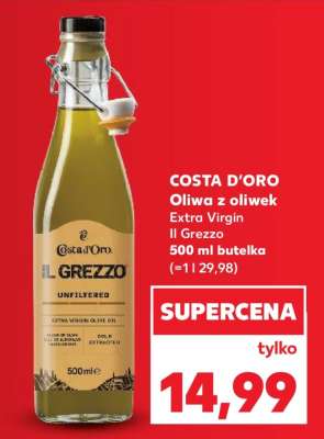 COSTA D’ORO Oliwa z oliwek Extra Virgin Il Grezzo 500 ml butelka