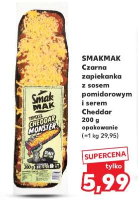 SMAKMAK Czarna zapiekanka z sosem pomidorowym i serem Cheddar
