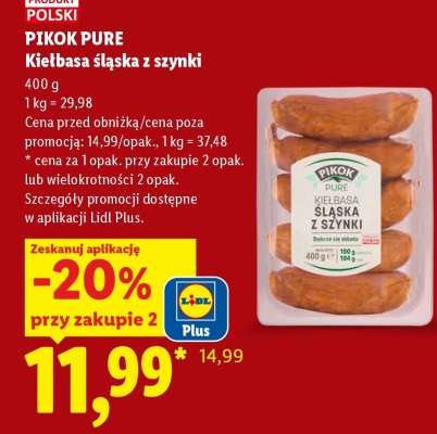 PIKOK PURE Kiełbasa śląska z szynki