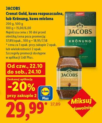 JACOBS Cronat Gold, kawa rozpuszczalna, lub Krönung, kawa mielona